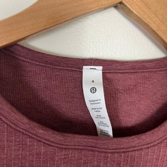 Lululemon Athletic Ebb To Street Long Sleeve Shirt Smoky Red Women’s Size 4 - Picture 8 of 9